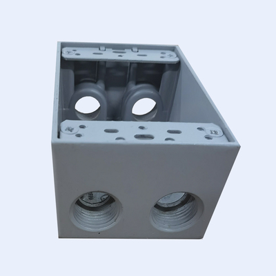 China 2x4 PVC Coated Junction Box Grey Color 4Holes 12 Holes NPT Threads supplier